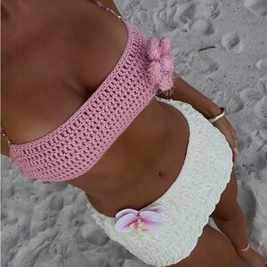 Outcast clothing Pink Crochet top